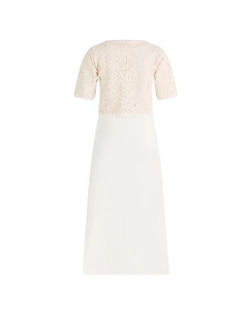Betty Barclay White Lace-Overlay Short-Sleeve Dress