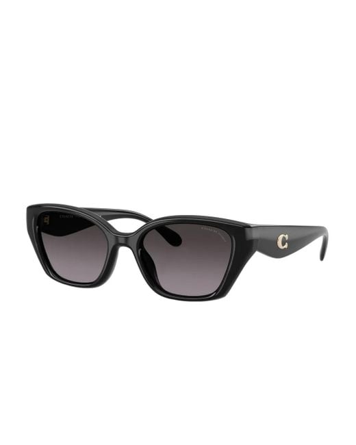 COACH Gray Cat-Eye Logo Sunglasses