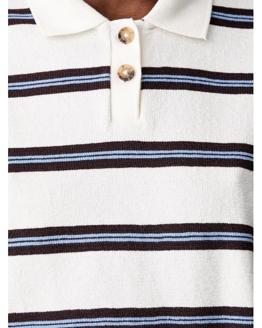 Marc O' Polo Blue Striped Short-Sleeve Polo Shirt