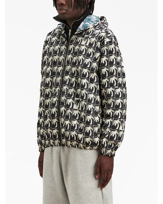 Palm Angels Black Dripping Palm Jacket for men