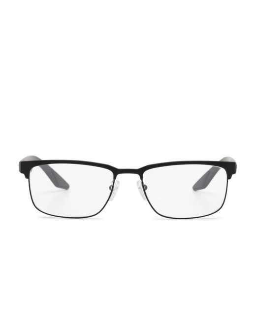 Prada Black Rectangle-Frame Glasses for men