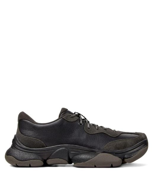Camper Black Karst 2 Leather Suede Sneakers for men