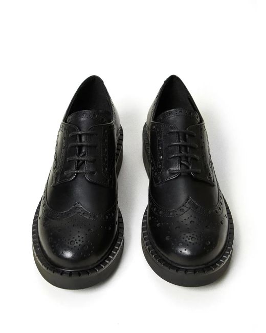 Twinset Black Leather Lace-Up Shoes