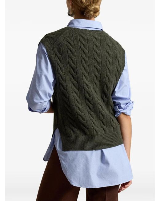 Polo Ralph Lauren Green Cable-Knit Sweater