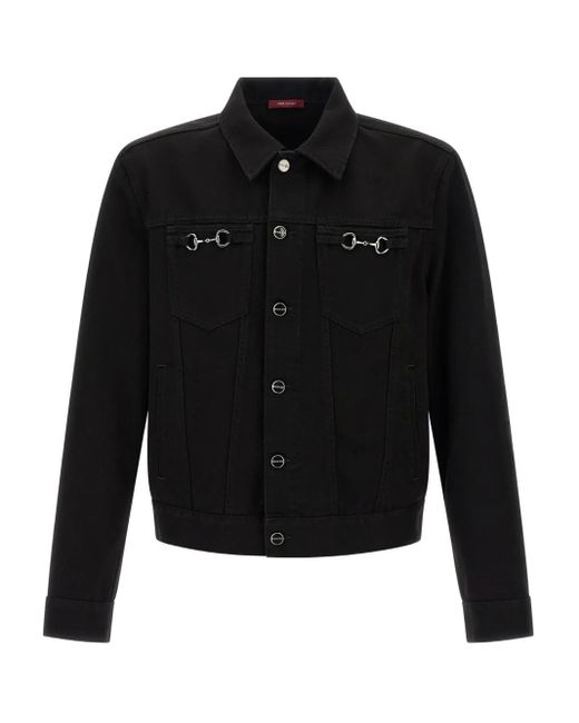 メンズ Gucci ホースビット デニムジャケット Black