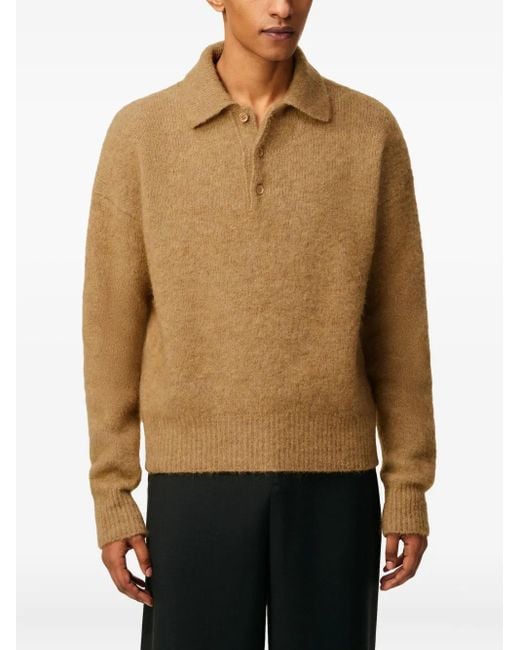 AMI Langärmeliges Ami Poloshirt in Natural für Herren