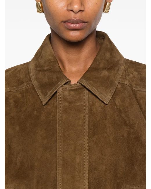 Nour Hammour Brown Dalma Suede Jacket