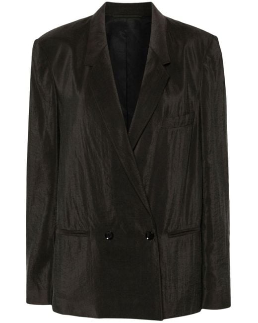 Lemaire Black Double-breasted Silk Blend Blazer