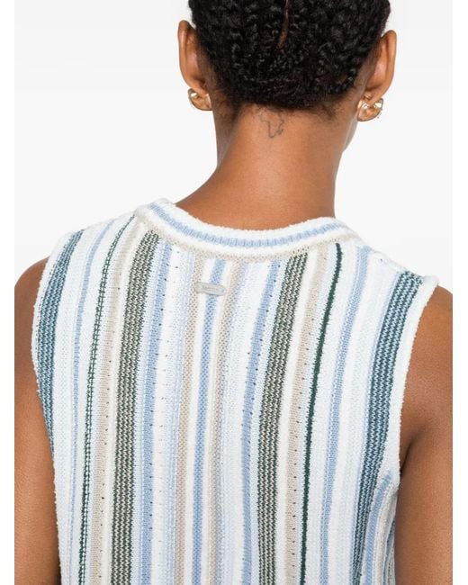 Barbour Blue Josie Knitted Stripe-Pattern Top