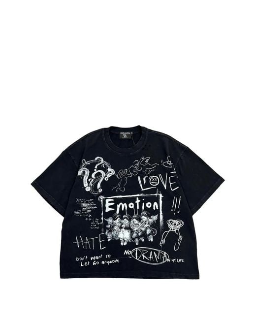 Mixed Emotions Blue Chaos Graphic-Print T-Shirt for men