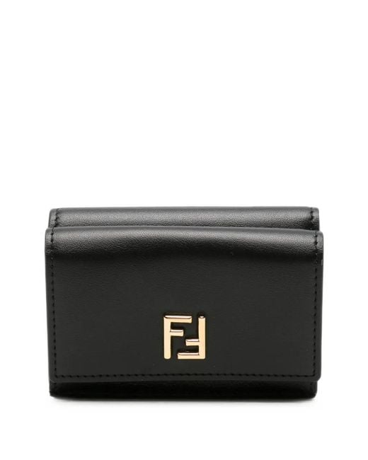 Fendi Black Ff Mini Trifold Wallet