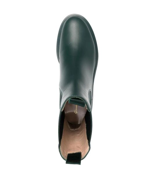 Gianvito Rossi Green Leather Pull-On Ankle Boots