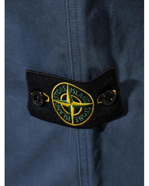 Stone Island Blue Logo-Patch Trousers for men