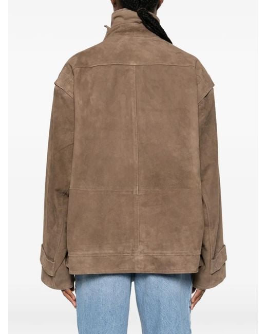 ROTATE BIRGER CHRISTENSEN Brown Leather Jacket