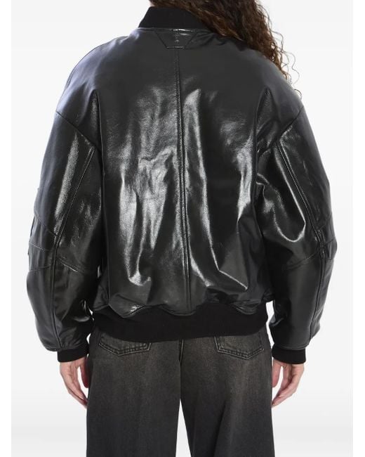 Salvatore Santoro Black Bomberjacke mit Reißverschluss