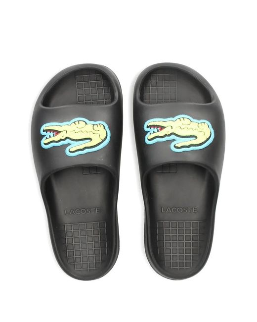 Lacoste Black Logo-Applique Slides for men
