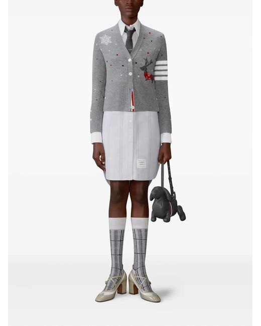 Thom Browne White Striped Mini Dress