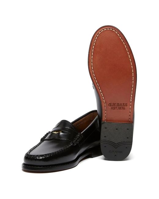 G.H.BASS Black Weejuns Anniversary Penny Loafers