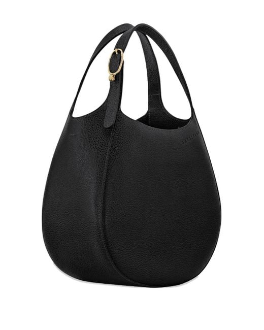 Longchamp Black Small Grained-Leather Handbag