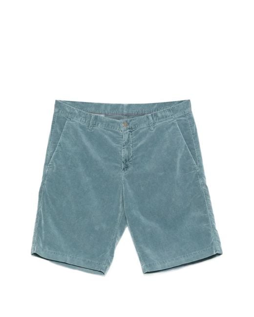 Massimo Alba Blue Vela Corduroy Shorts for men