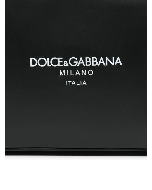 Dolce & Gabbana Black Logo-Embossed Messenger Bag for men