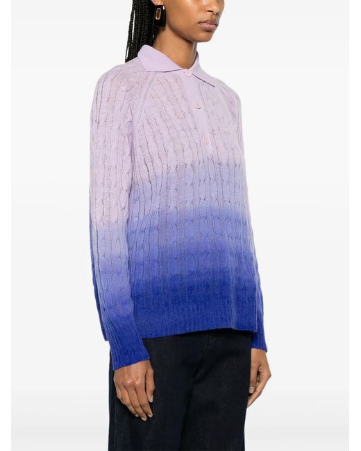 Etro Purple Ombré-Effect Wool Sweater