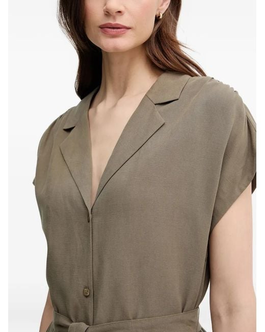Mos Mosh Natural Collared Belted Midi Dress