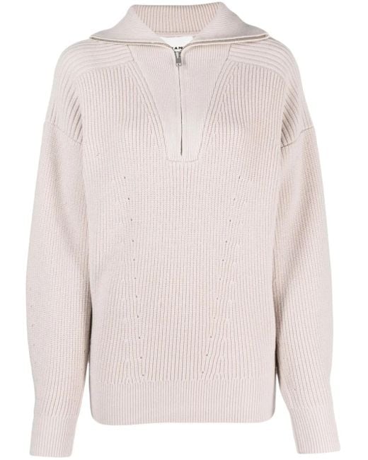Isabel Marant Pink Benny Half-zip Sweater