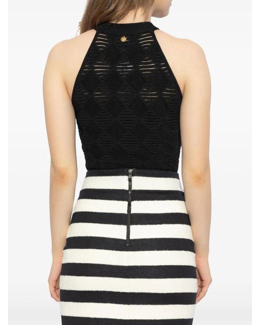 Balmain ハイネック ボディスーツ Black