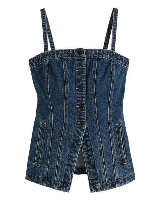 Top Corto Vaquero Con Botones Levi's de color Blue