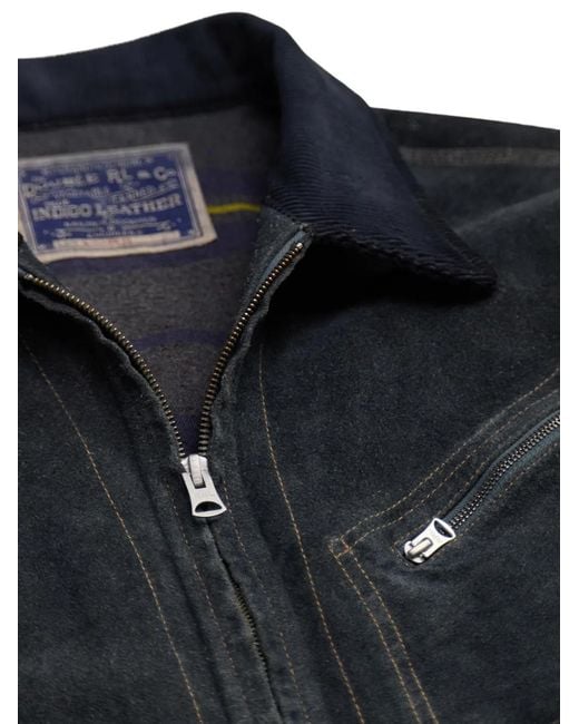 RRL Blue Zip Suede Jacket for men