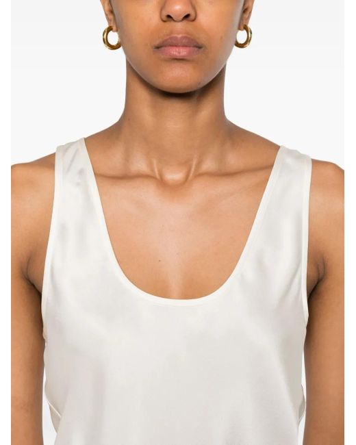 Anine Bing スクープネック シルクトップ White