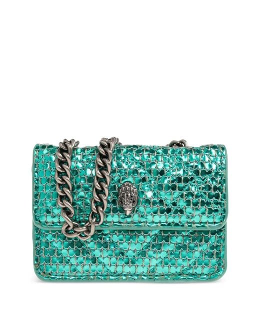 Kurt Geiger Blue Micro Kensington Textured Cross Body Bag