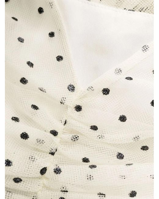 RED Valentino White Polka Dot Flared Dress