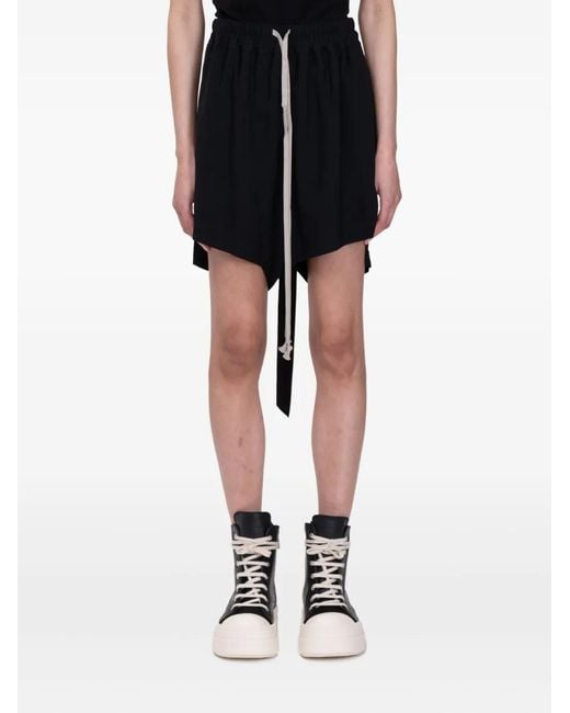 Rick Owens Black Drawstring Shorts