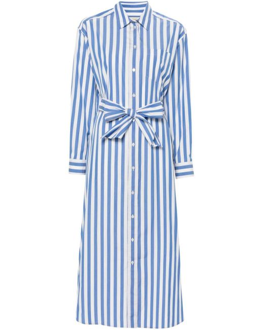 Weekend by Maxmara Blue Striped Cotton Shirt Dress
