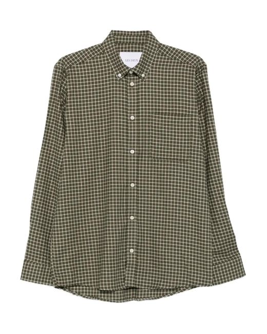 Les Deux Green Check Flannel Shirt for men