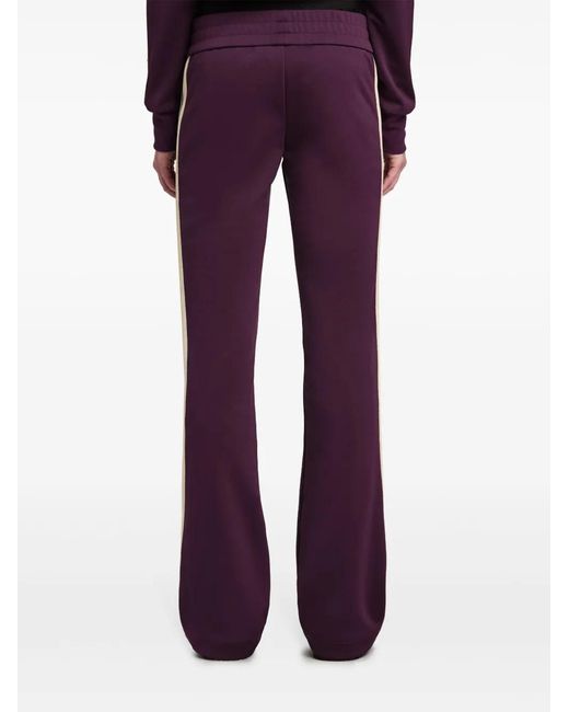 Palm Angels Purple Logo-Embroidered Flared Track Pants