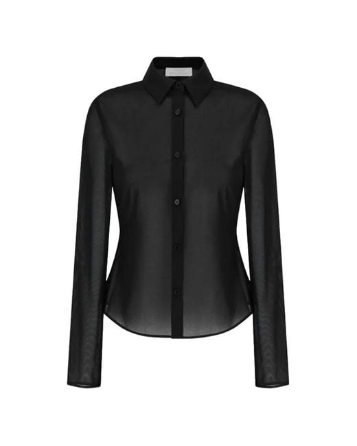 Amomento Black Sheer Slim-Fit Shirt