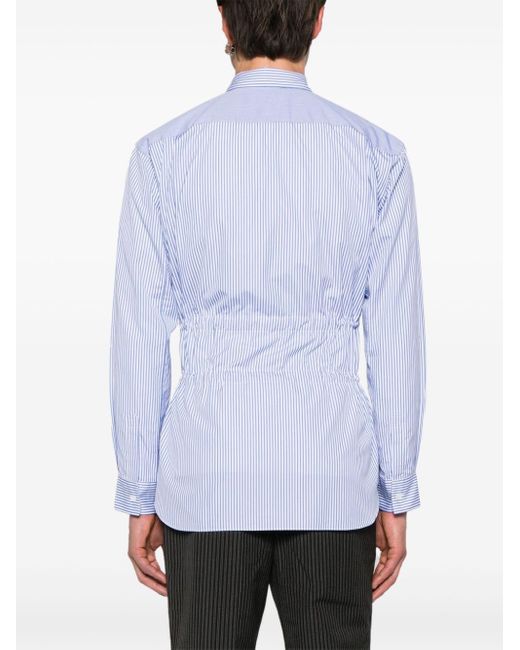 Comme des Garçons Blue Drawstring-waist Striped Shirt for men