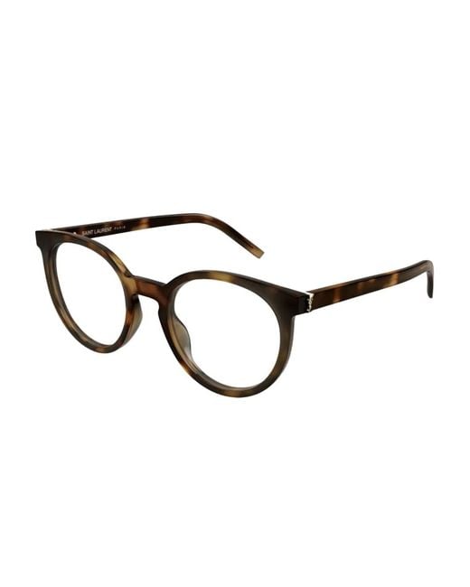 Saint Laurent Brown Round-Frame Glasses
