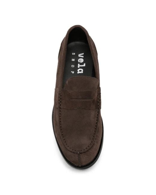 VELA SHOP White Mocassins En Daim À Entaille Penny for men