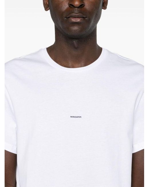 Patrizia Pepe White Logo-print Cotton T-shirt for men