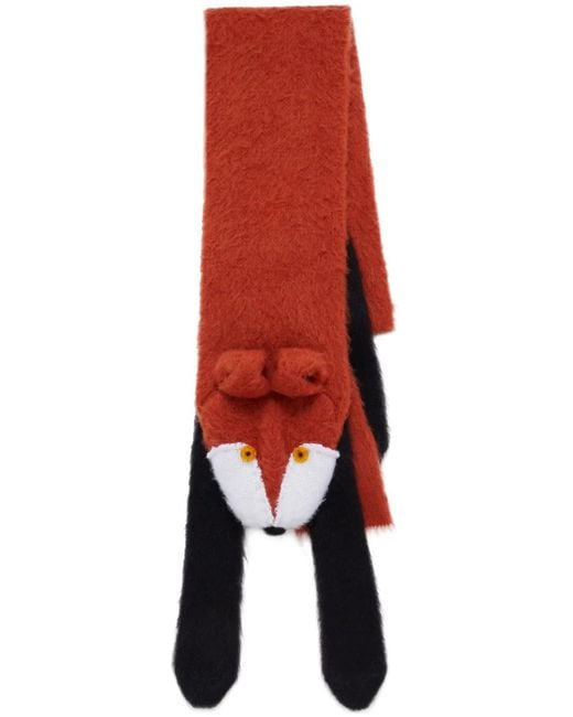 Marni Red Fox Knitted Scarf for men