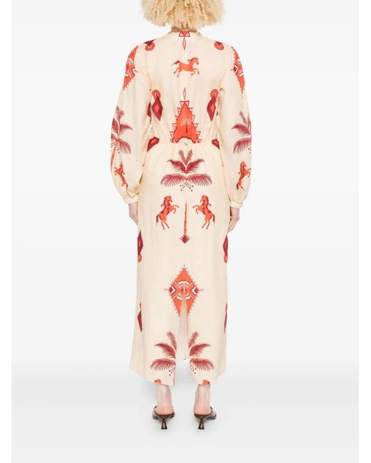 Vestido midi Across Paradise Johanna Ortiz de color White