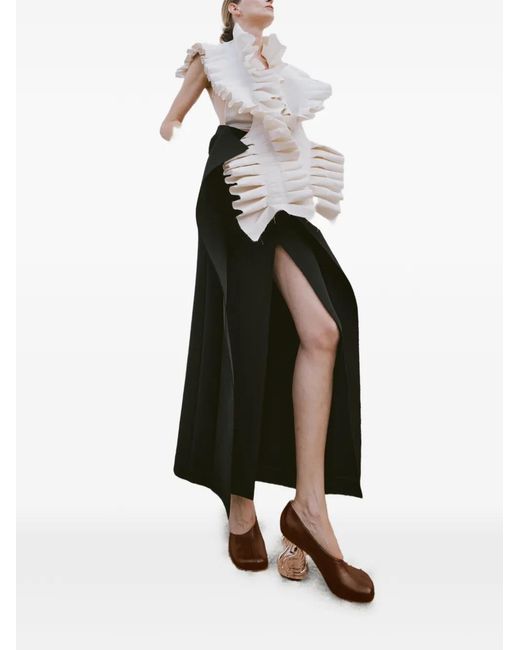A.W.A.K.E. MODE Brown Vesper Swan-Heel Pumps