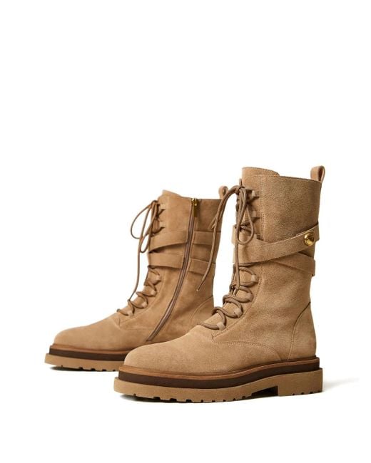 Twinset Brown Lace-Up Strap Boots