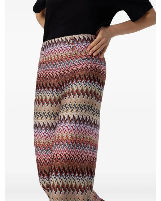 Missoni Red Chevron-Pattern Trousers