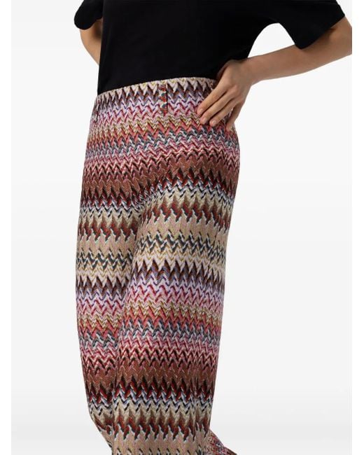 Missoni Red Chevron-Pattern Trousers