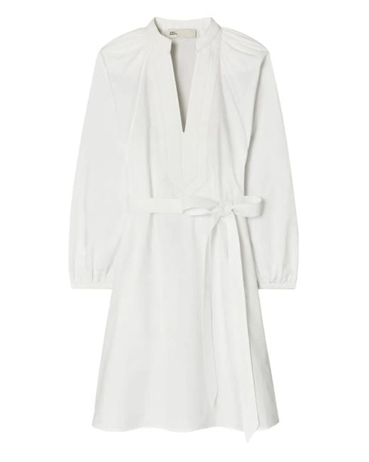 Vestido camisero con cuello Tory Burch de color White